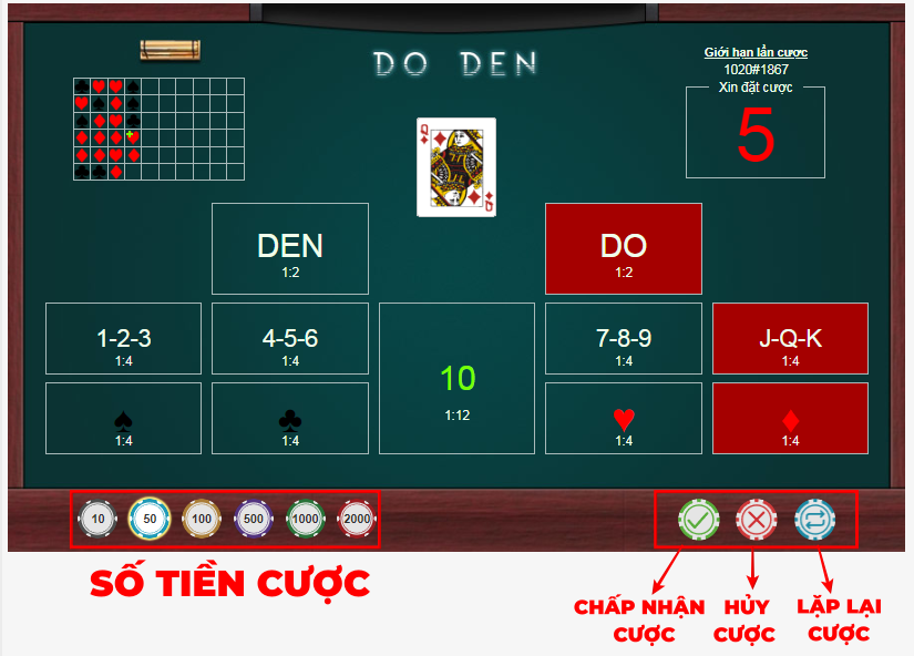 GIAO DIỆN BÀI ĐỎ ĐEN TẠI ONEBOX63