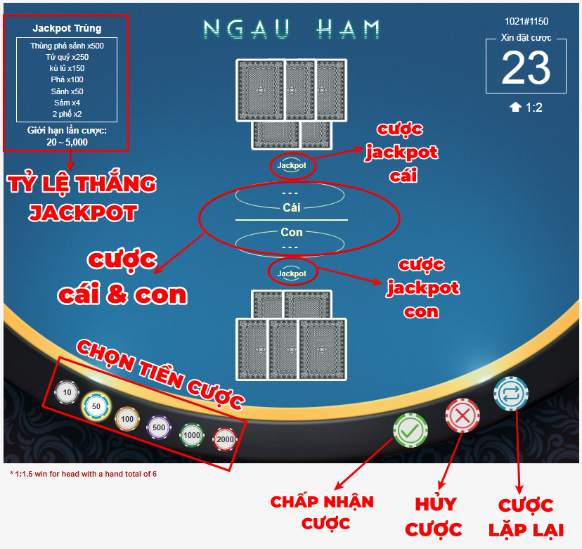 CÁCH ĐẶT CƯỢC TRÒ CHƠI BÀI NGẦU HẦM TẠI ONEBOX63