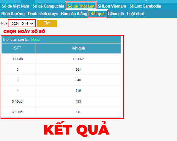 XEM KẾT QUẢ SỐ ĐỀ THÁI LAN TẠI ONEBOX63