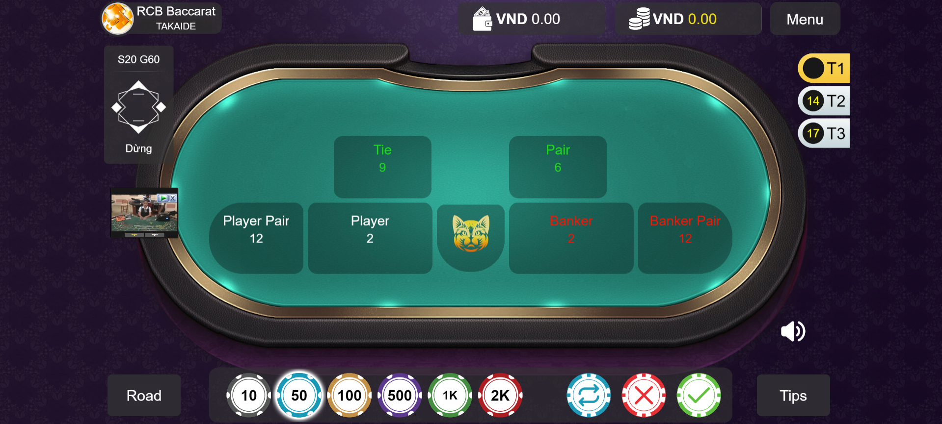 Đầu tiên là cách đặt cược trong bài baccarat tại onebox63