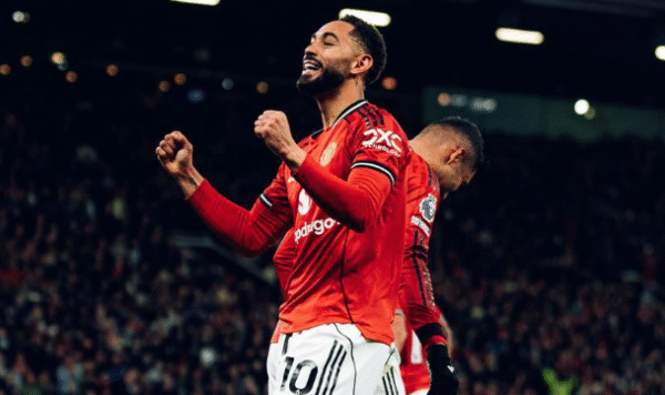 Niềm vui của Cunha sau khi phá lưới Brighton - Ảnh: @ManUTD